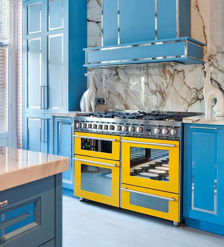 La cocina azul de Jean Porsche y Neolith