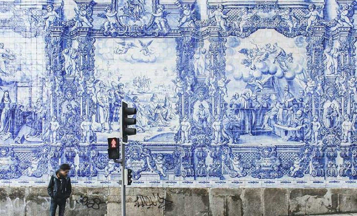 Capilla de las Almas, un muro de azulejos para las fotos