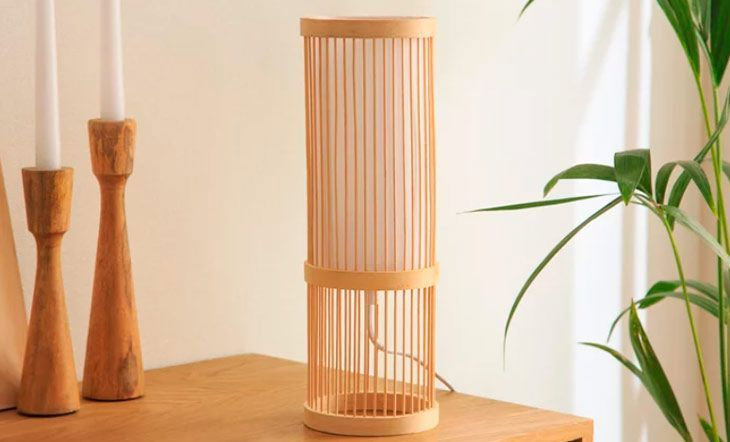 lampara de mesa nori de bambu leroy merlin 24