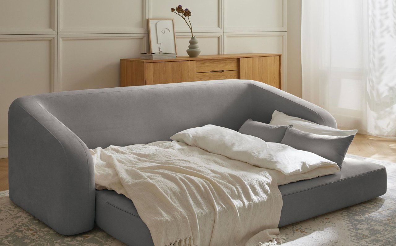  Sofá cama de madera, sofá cama con 2 cajones, sofá cama  individual para dormitorio, muebles de sala de estar, fácil de montar  (blanco) : Hogar y Cocina