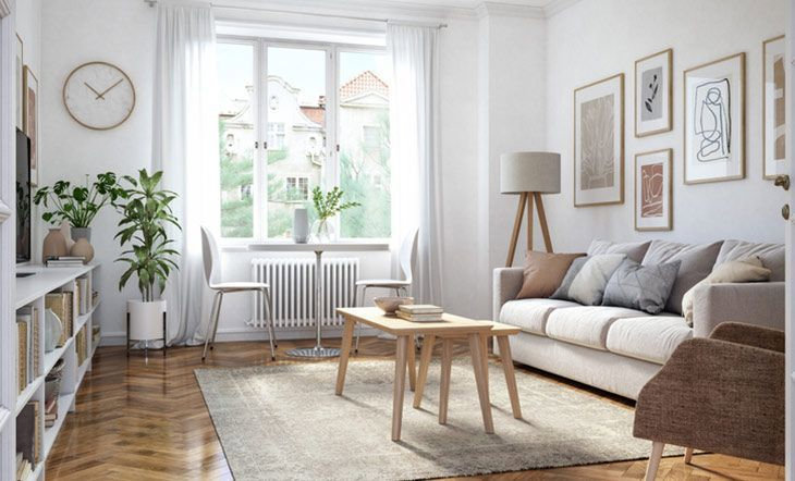 el estilo nordico es perfecto para un salon en blanco y madera 24