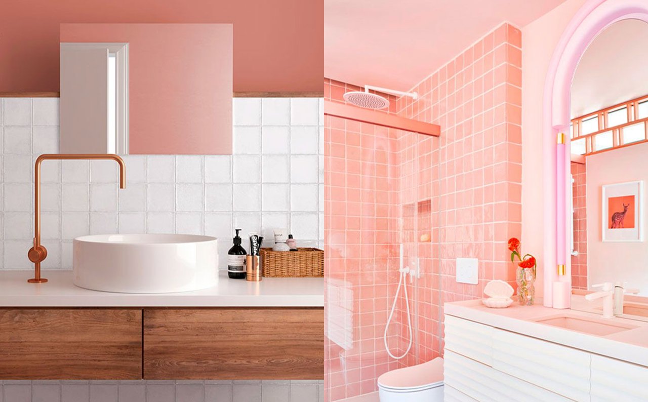 La mejor inspiración para teñir el baño de color rosa