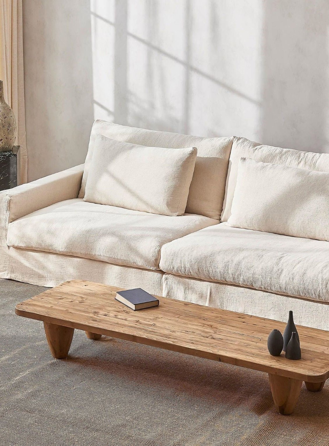 Sofa blanco madera