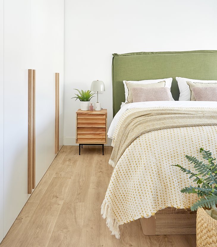 DESPUE´S: Dormitorio natural en tonos verdes
