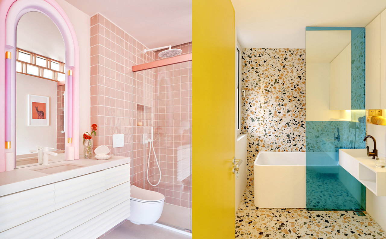 Los cuartos de baño más estilosos que son todo un estallido de color