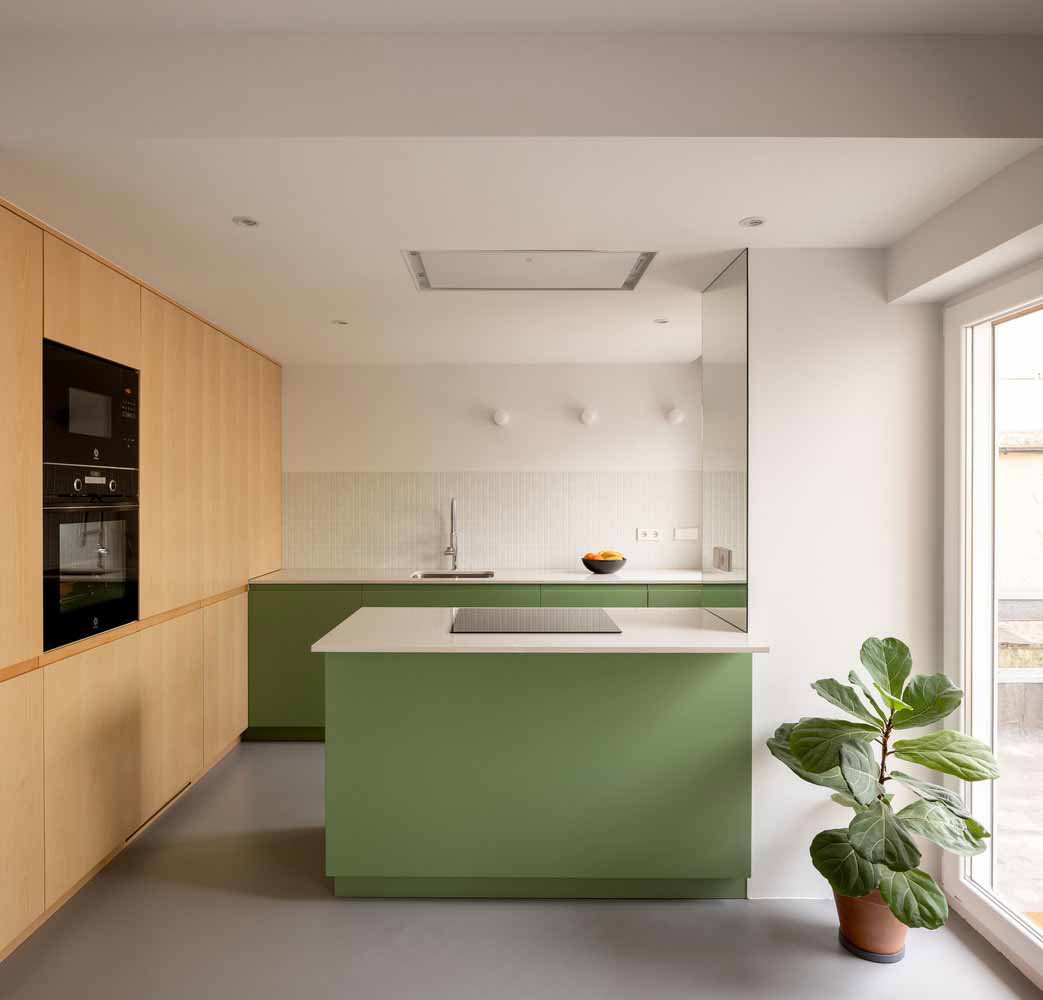 Tendencias espacios abiertos cocina verde