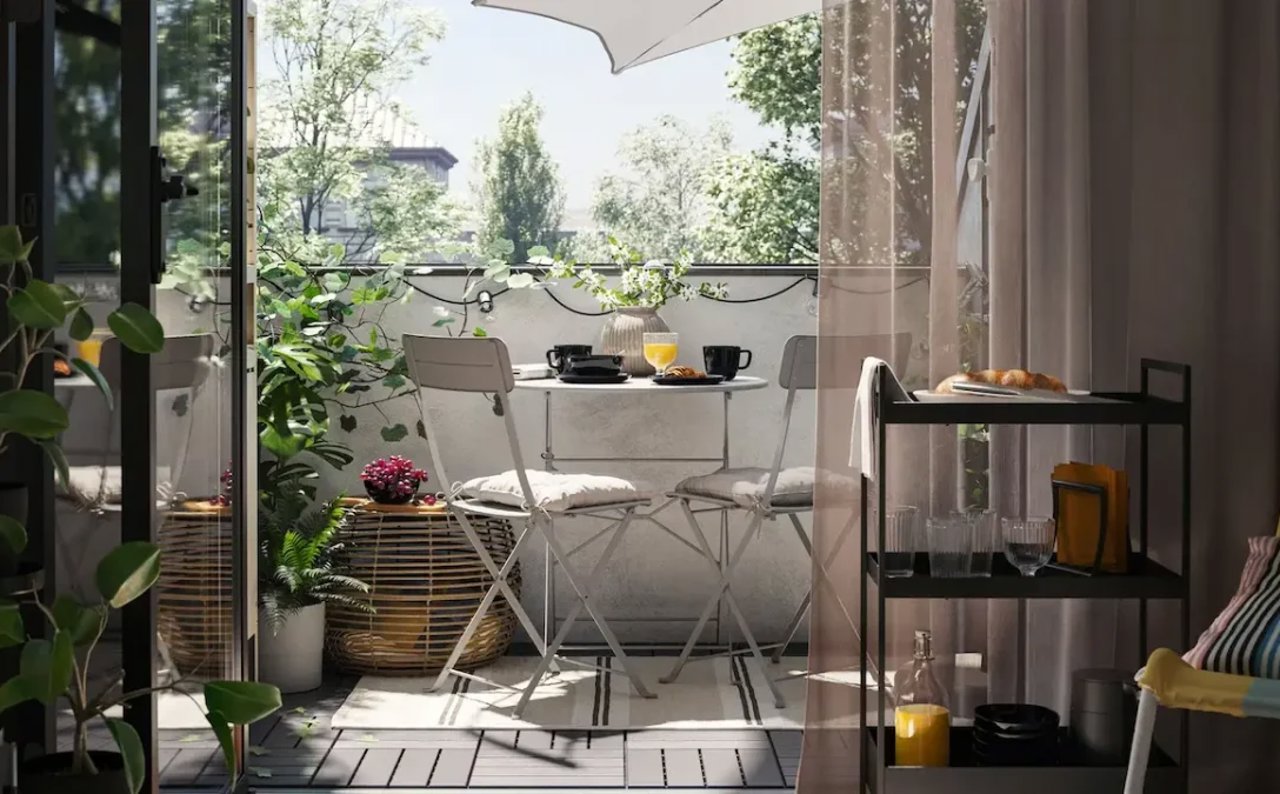 Balcón pequeño sombrilla de pared IKEA