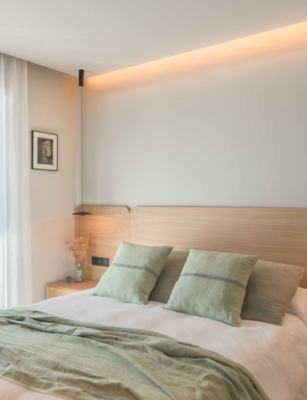 NO a las paredes: este dormitorio de estilo nórdico es muy acogedor y está abierto al baño