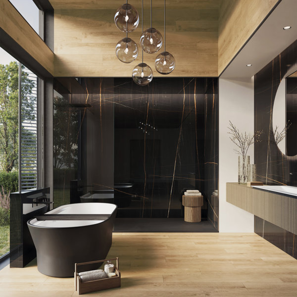 Baños 2025: así serán las paredes en tendencia que se combinan con la madera en las casas modernas y elegantes
