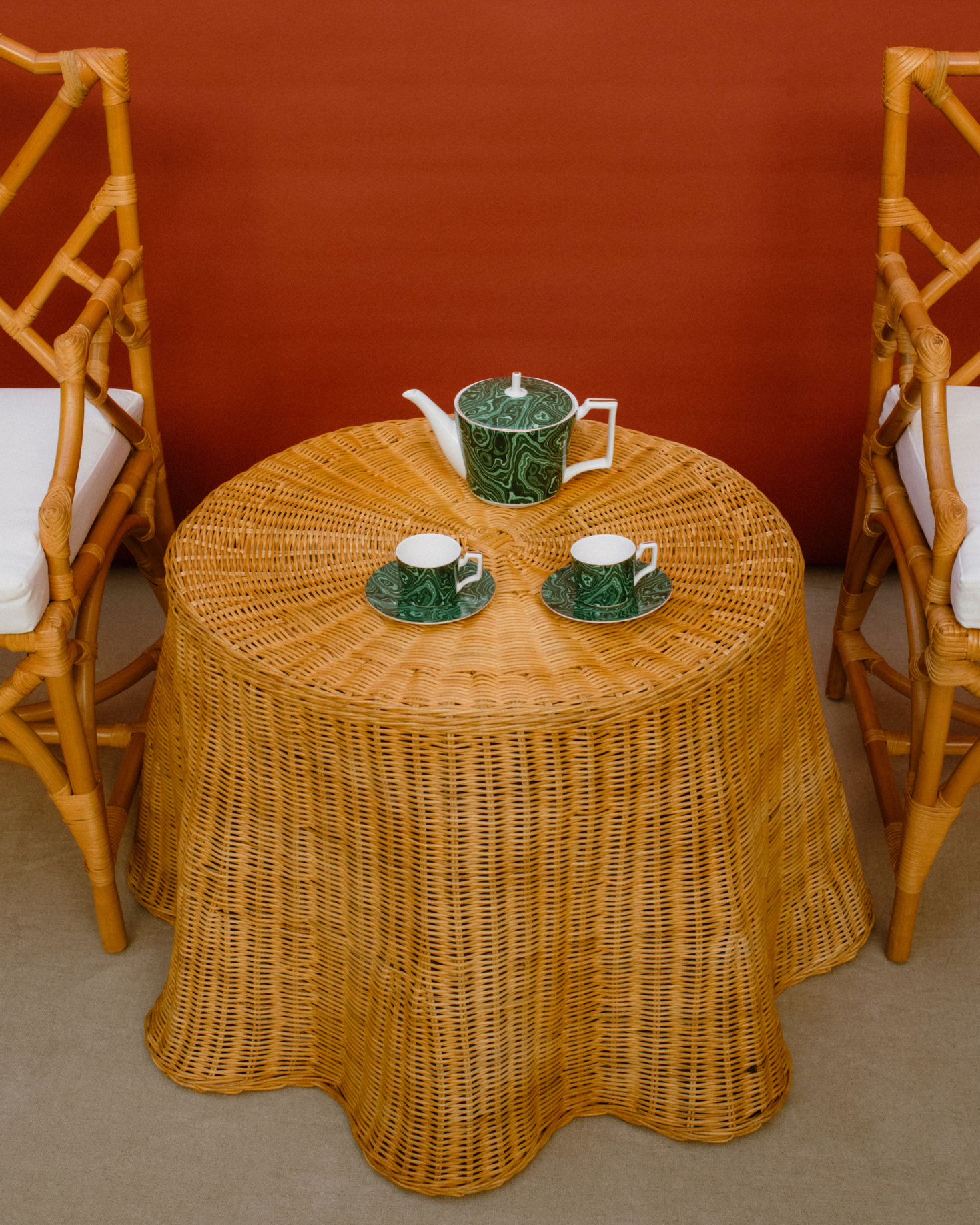 mesa de café de mimbre