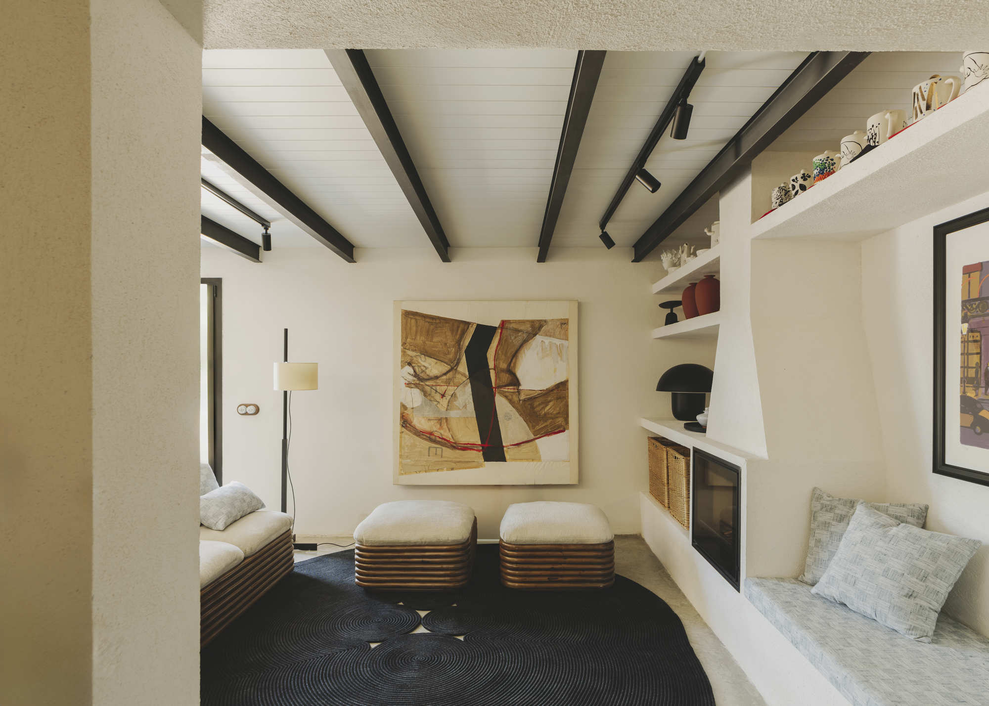 Salón con chimenea