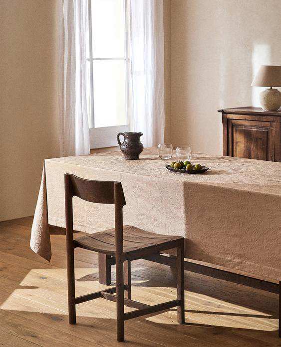 mantel jacquard de hojas