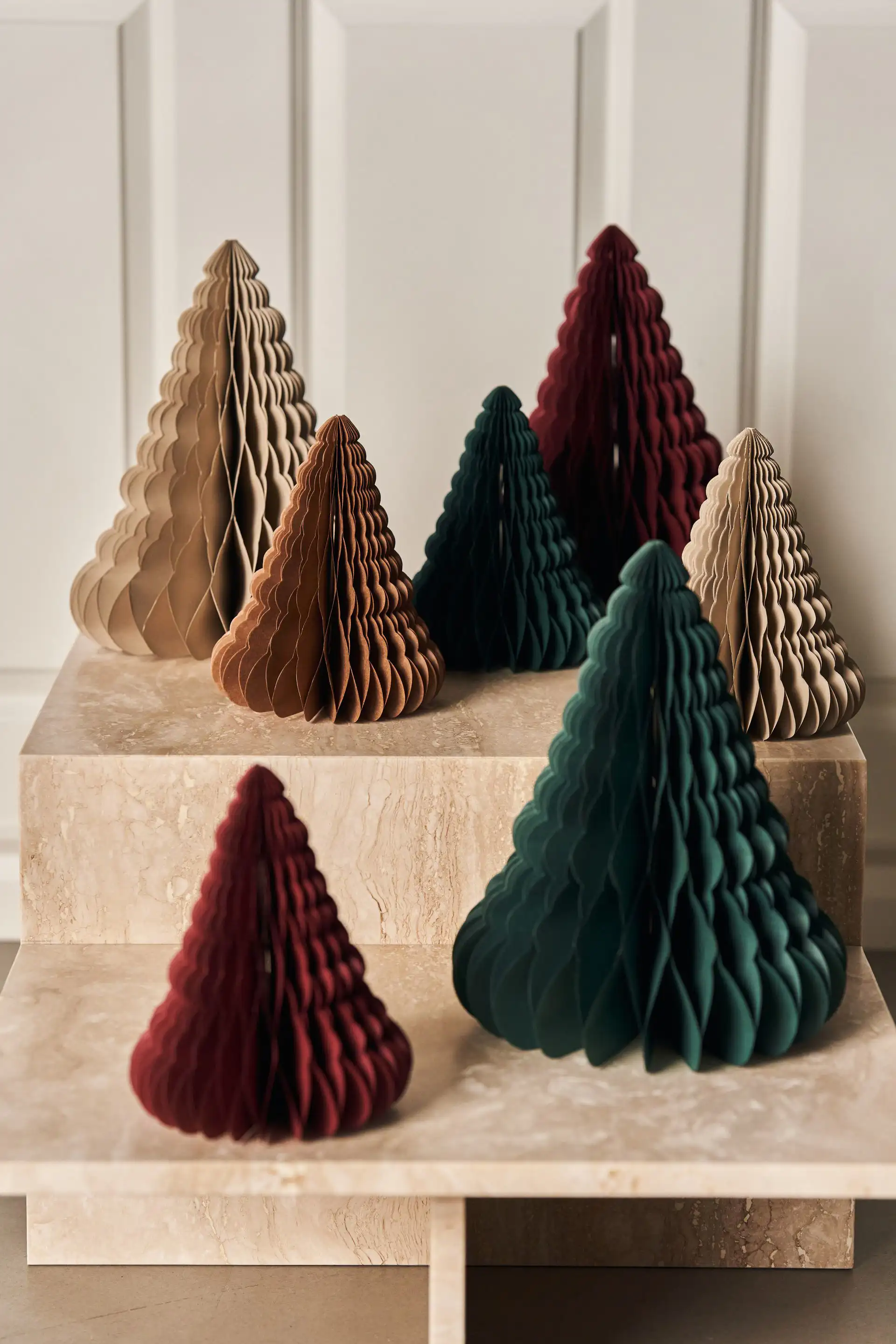 árboles de navidad en papel