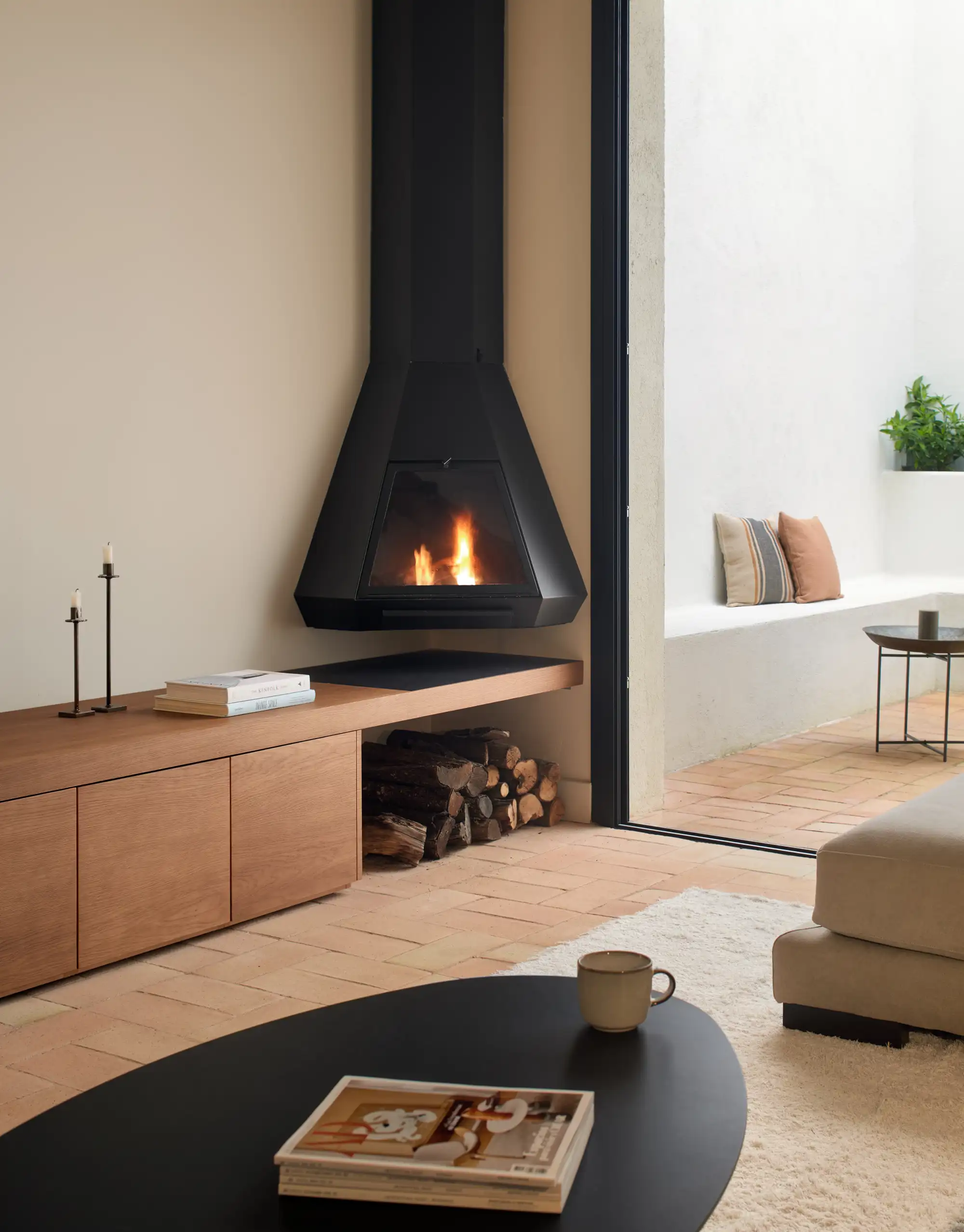 salon con chimenea