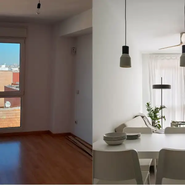 ANTES Y DESPUÉS: de un piso pequeño y estrecho (35 m²) a un hogar más amplio y luminoso con ideas ingeniosas