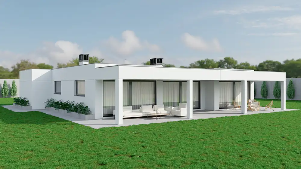 Render de la casa prefabricada modelo 'Cava', de Modular Home