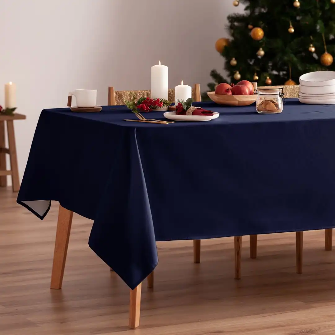 mantel navidad algodon azul   cm