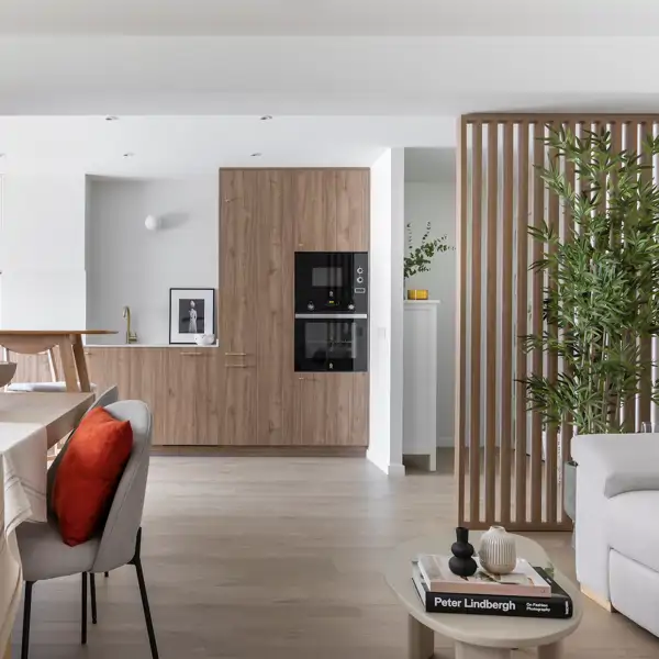 salón comedor cocina madera