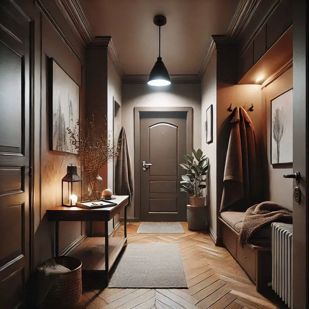 hall chocolate lampara metal marrones invierno laminas invernales suelo espiga claro
