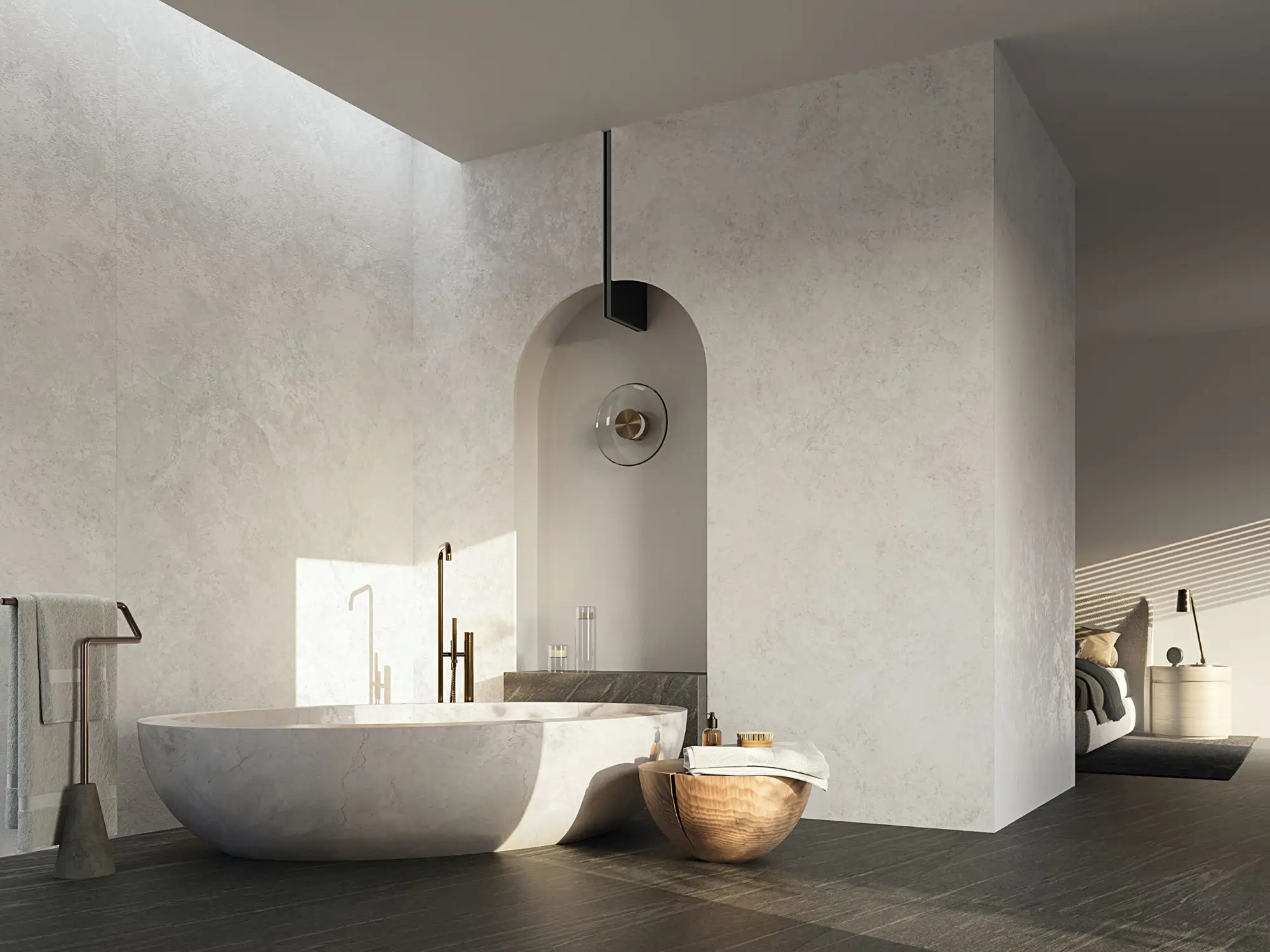 Bañera exenta de piedra