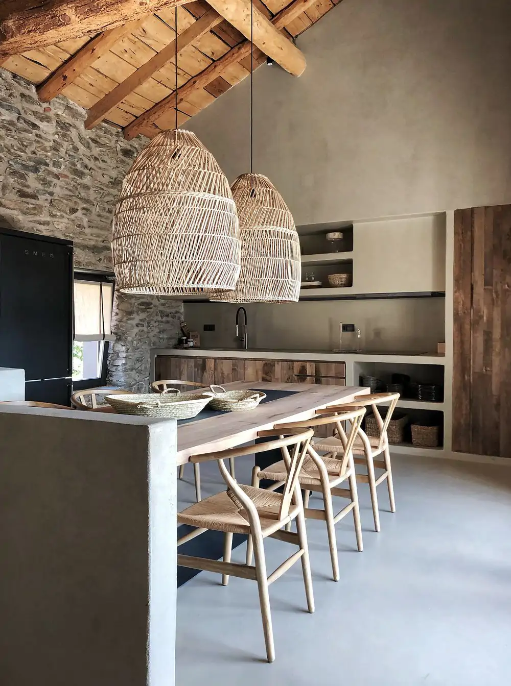 Cocina rústica y moderna