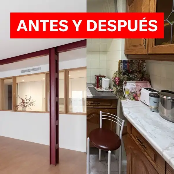 ANTES Y DESPUÉS: de piso "de abuela" a vivienda con cocina semiabierta y salón luminoso, diáfano y funcional