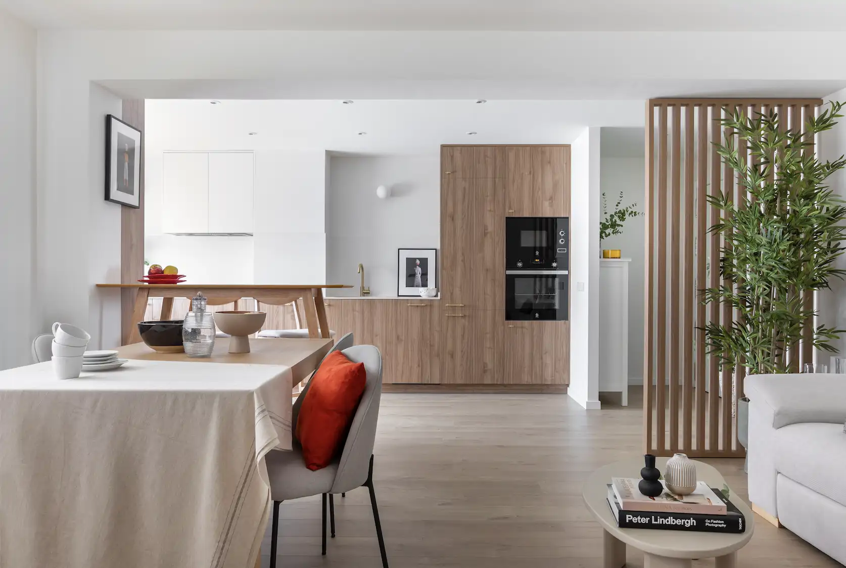 salón comedor cocina madera