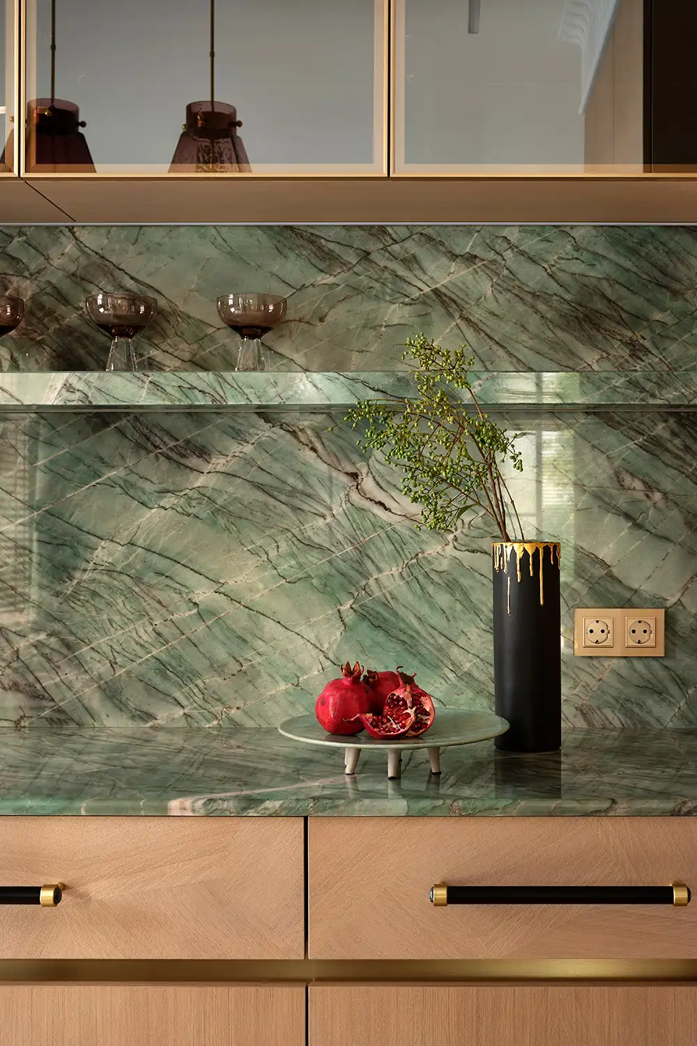 cocina mármol verde