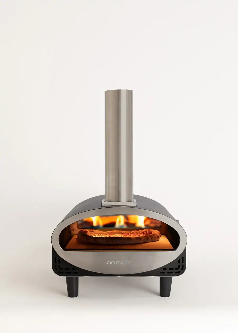 El horno de pellets para pizzas a la piedra de CREATE