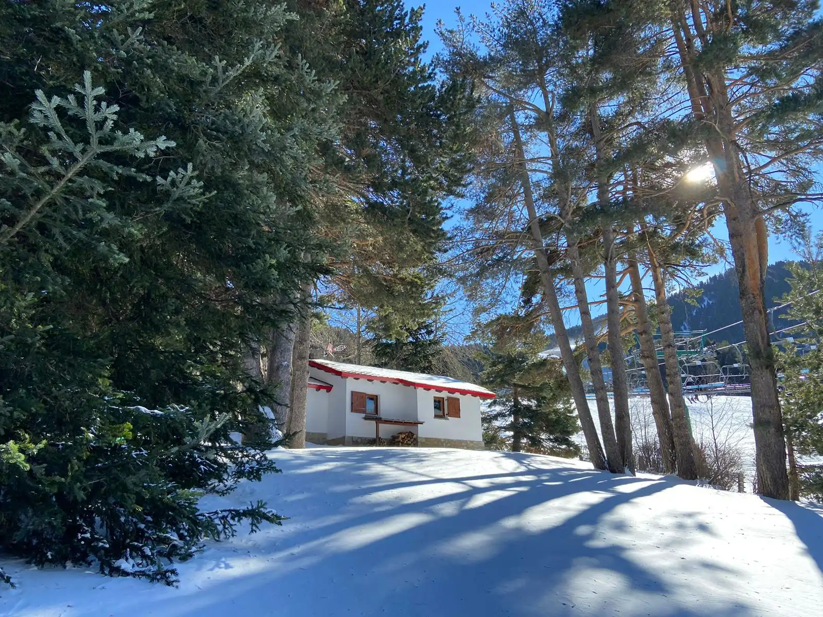 casa cabaña nieve
