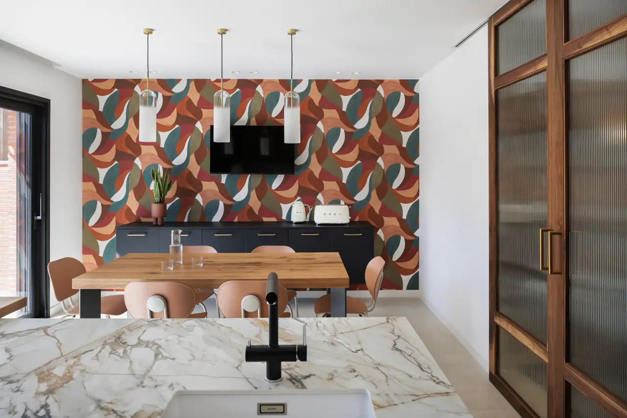 cocina papel pintado colores