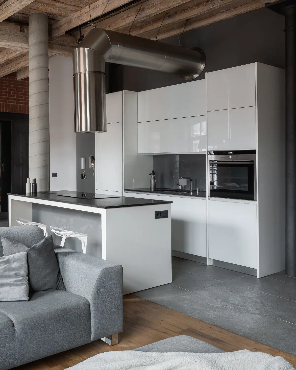 cocina blanca industrial