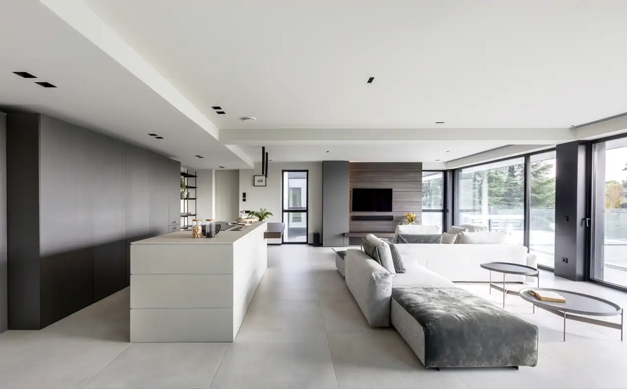 Salón con cocina integrada