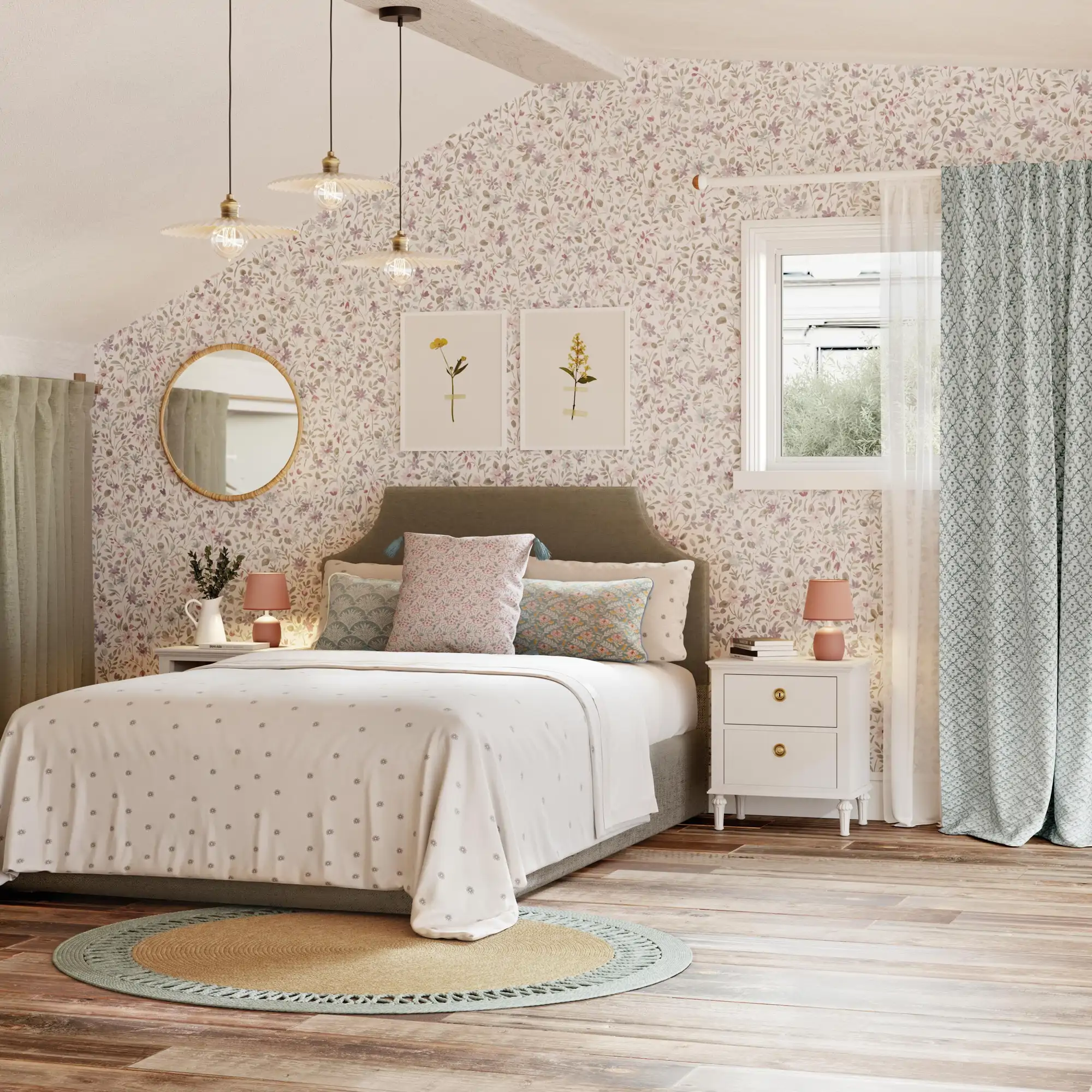 Dormitorio estilo joyful