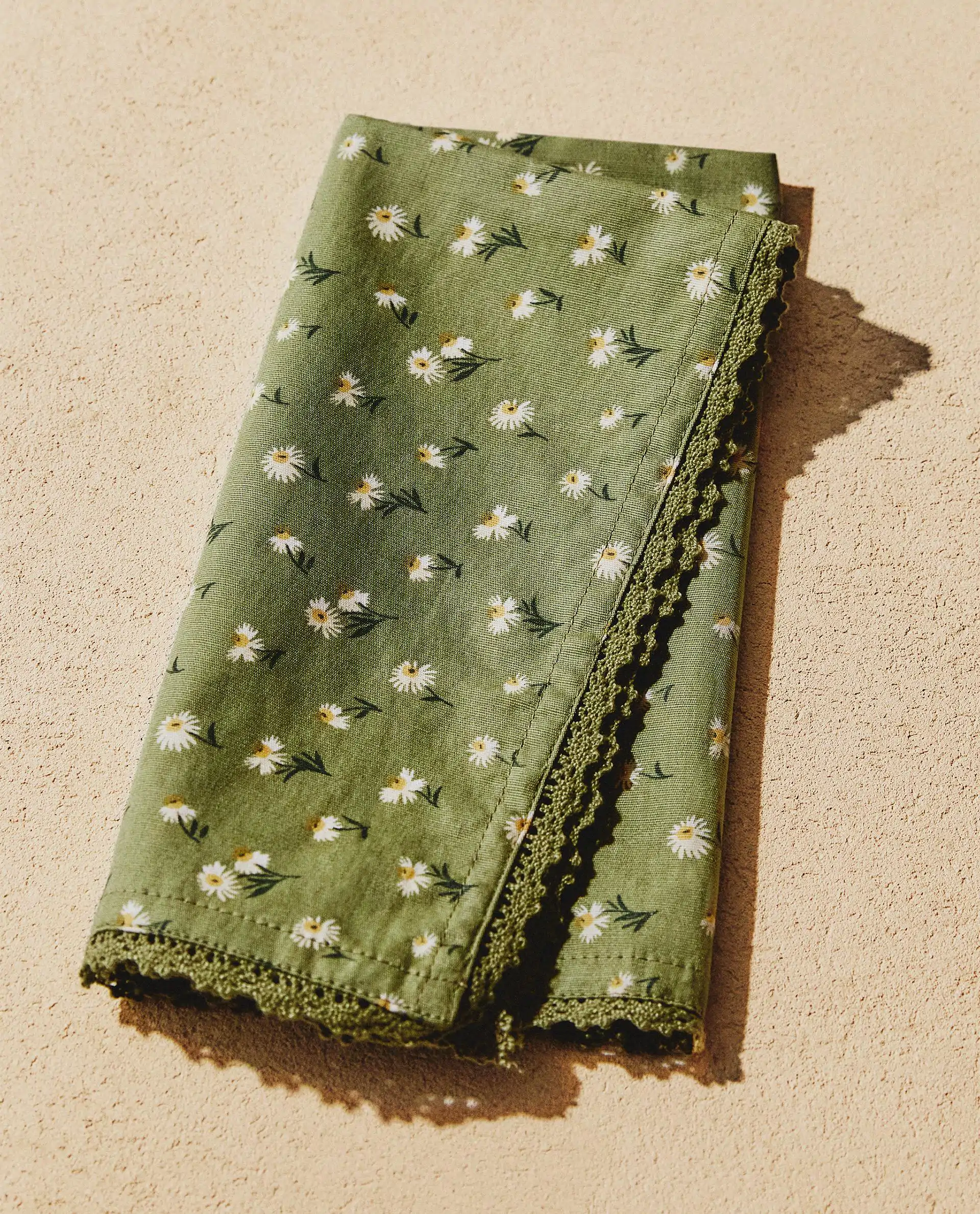 Servilleta de estampado floral verde
