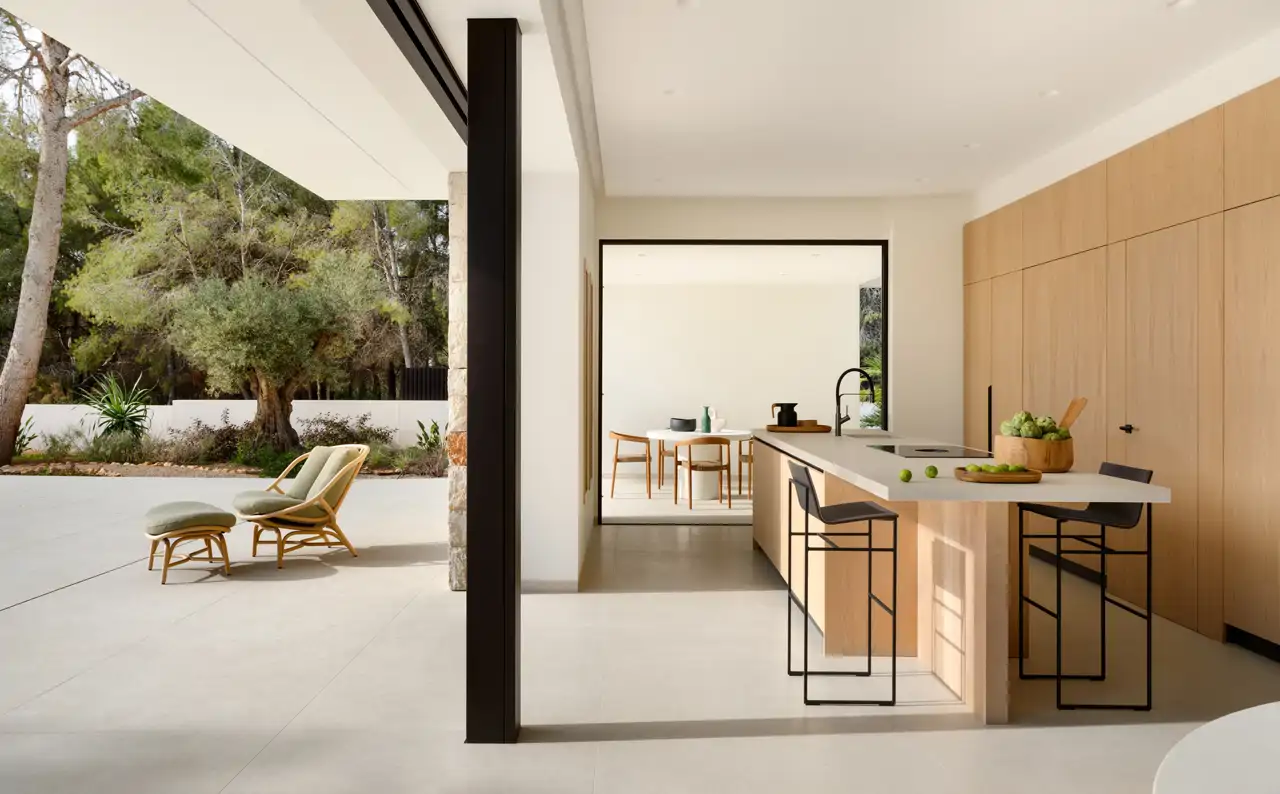 La cocina: de estilo moderno y abierta al exterior